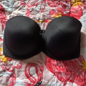 Vanity Fair Black Strapless Double Lines Bra 38DD LIKE NEW